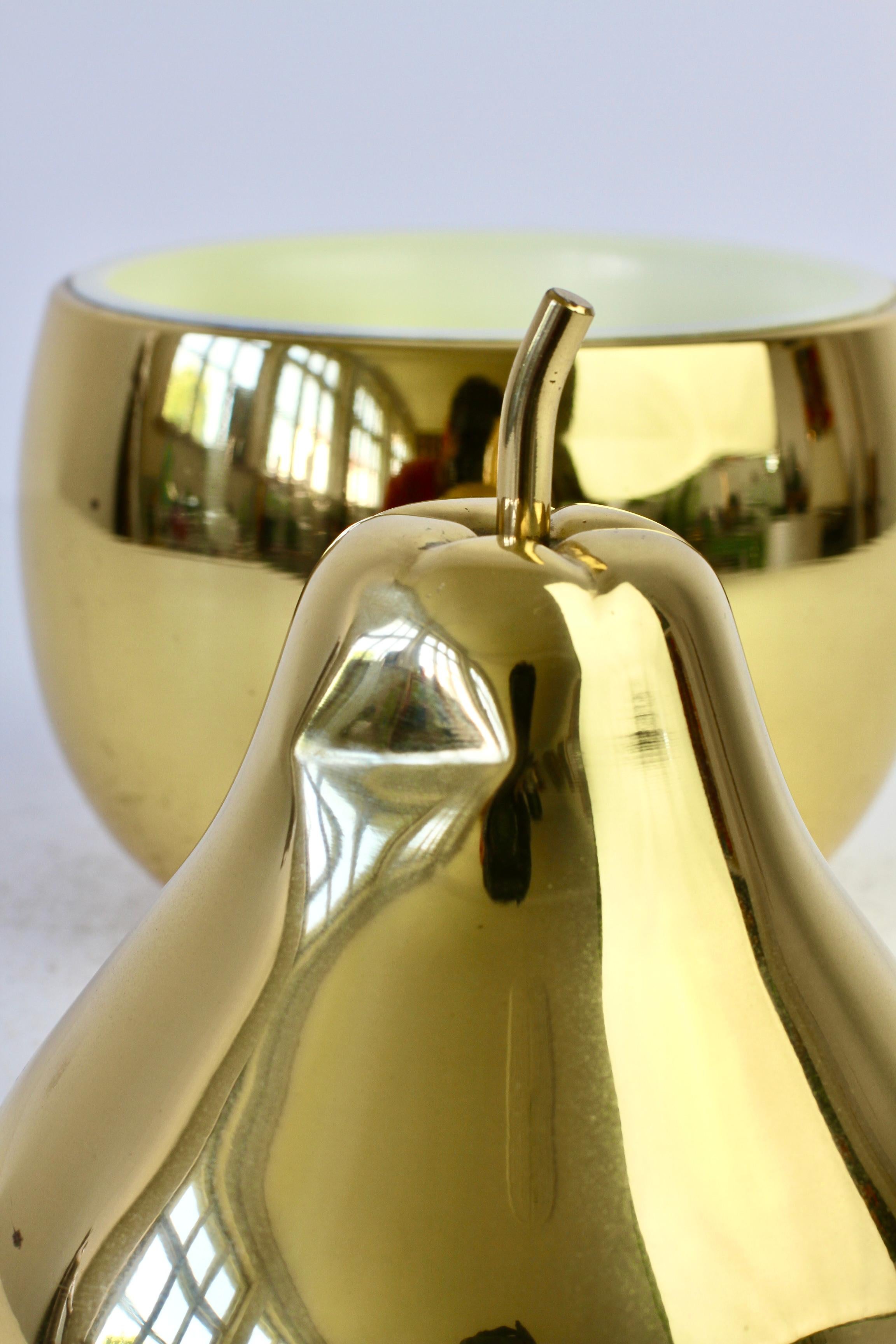 Ettore Sottsass Style Vintage Pear Shaped Brass Ice Cube Bucket or Holder, 1970s For Sale 5
