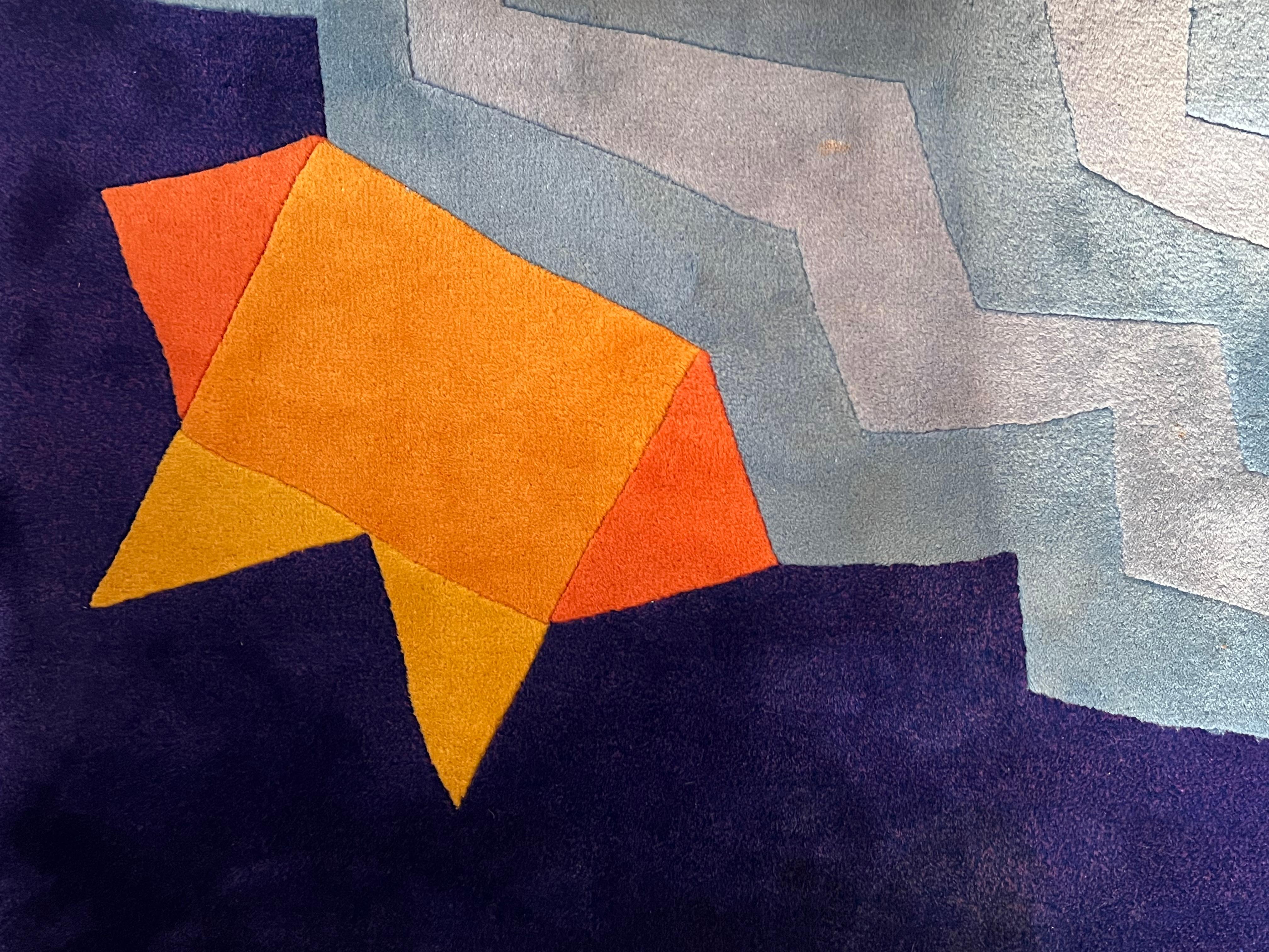 Ettore Sottsass  teppich für Max  Ausgabe  Atelier von Elio Palmisano   (Late 20th Century) im Angebot