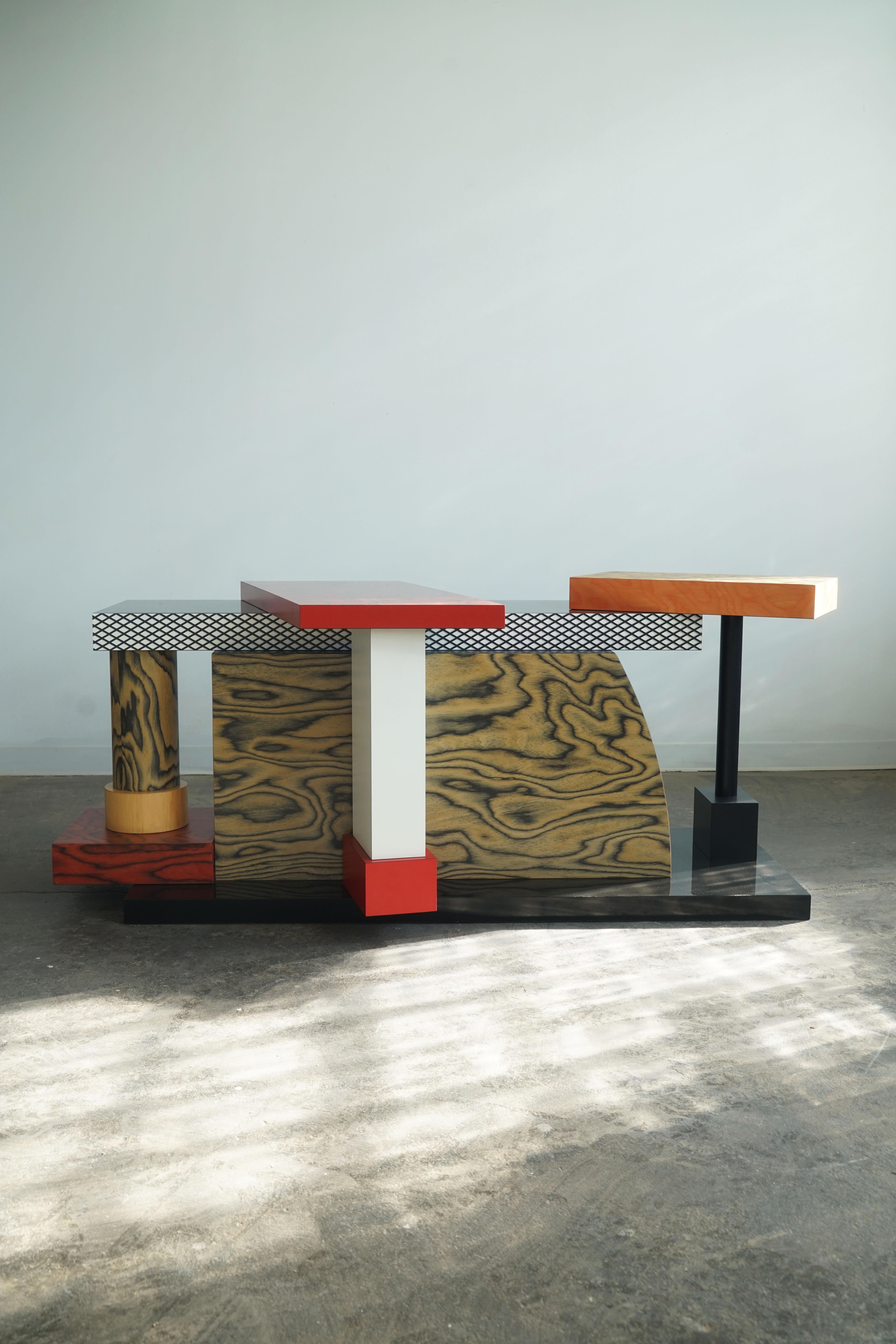 Post-Modern Ettore Sottsass Tartar console table for Memphis Milano Collection For Sale
