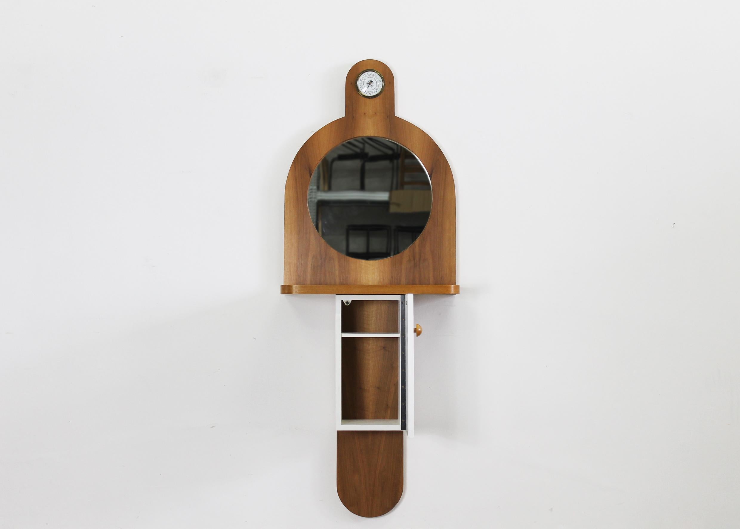 Lacquered Ettore Sottsass Tempus Wall Cabinet in Wood by Poltronova 1960s