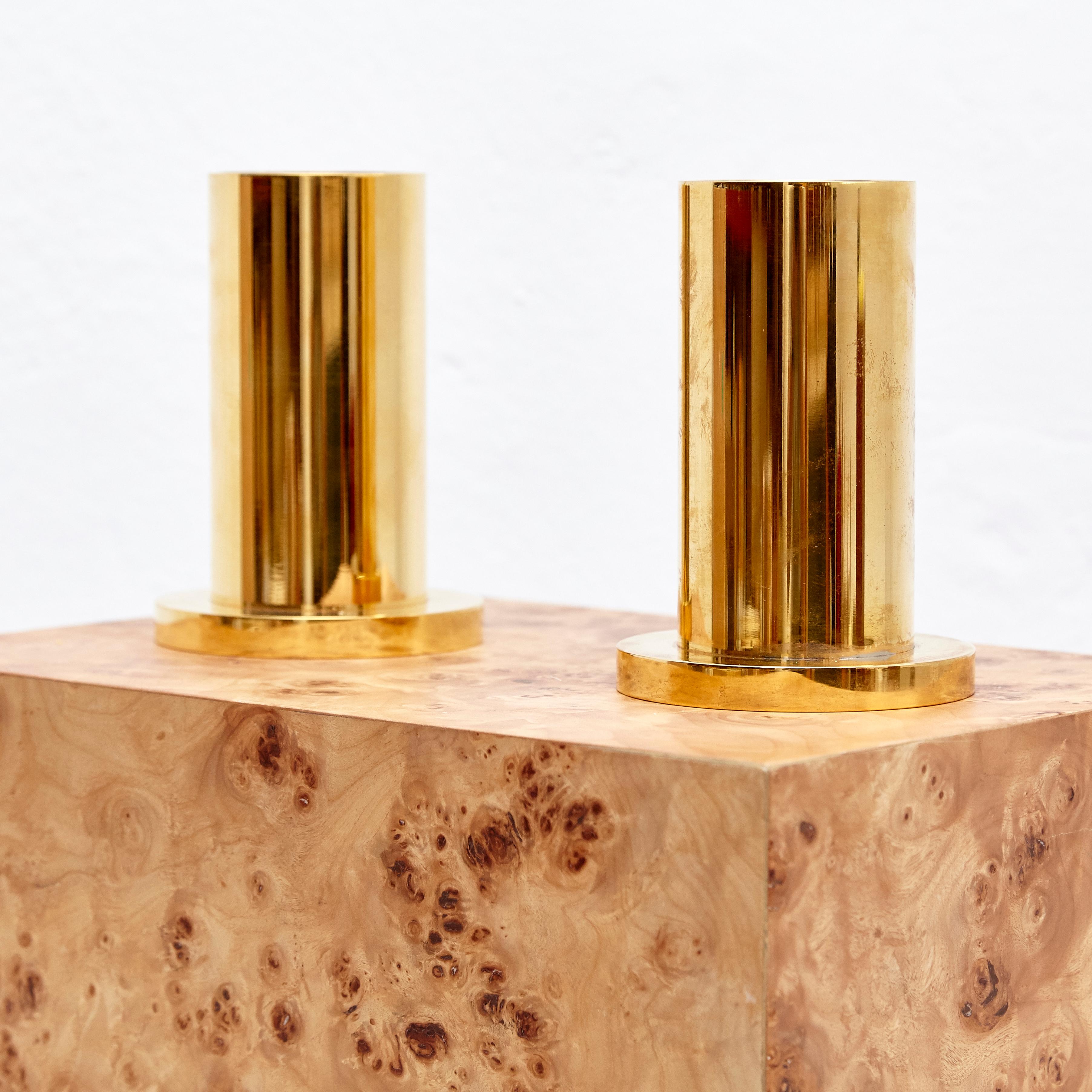 Brass Ettore Sottsass Twenty-Seven Woods for a Chinese Artificial Flower Vase A