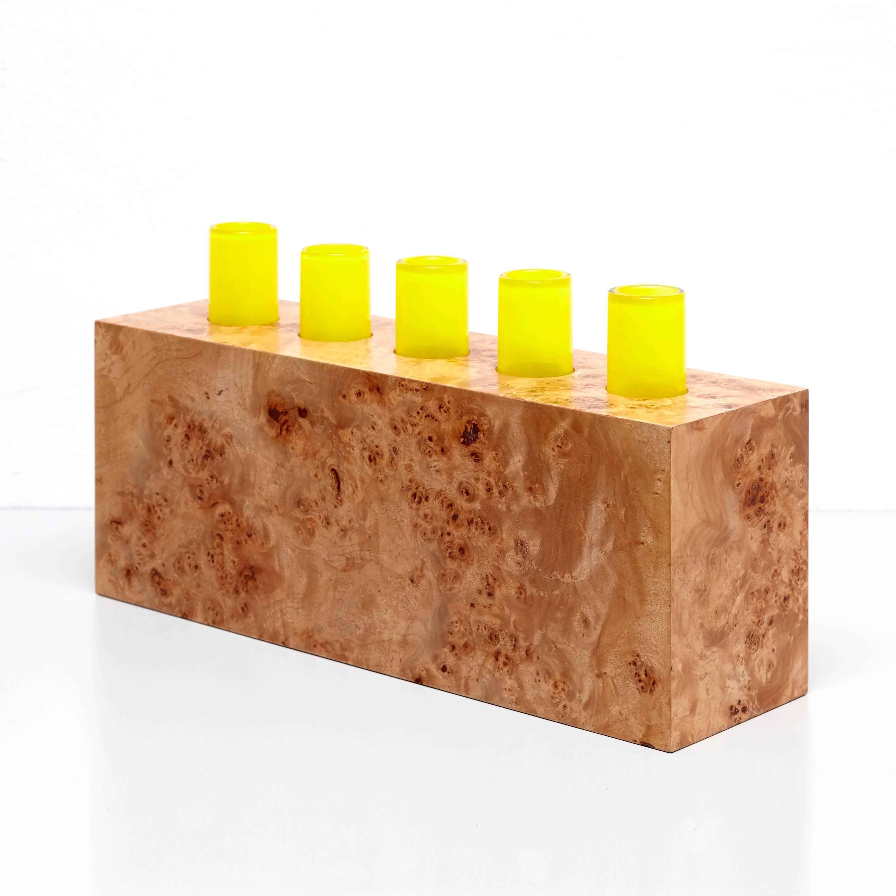 Modern Ettore Sottsass Twenty-Seven Woods for a Chinese Artificial Flower Vase Z