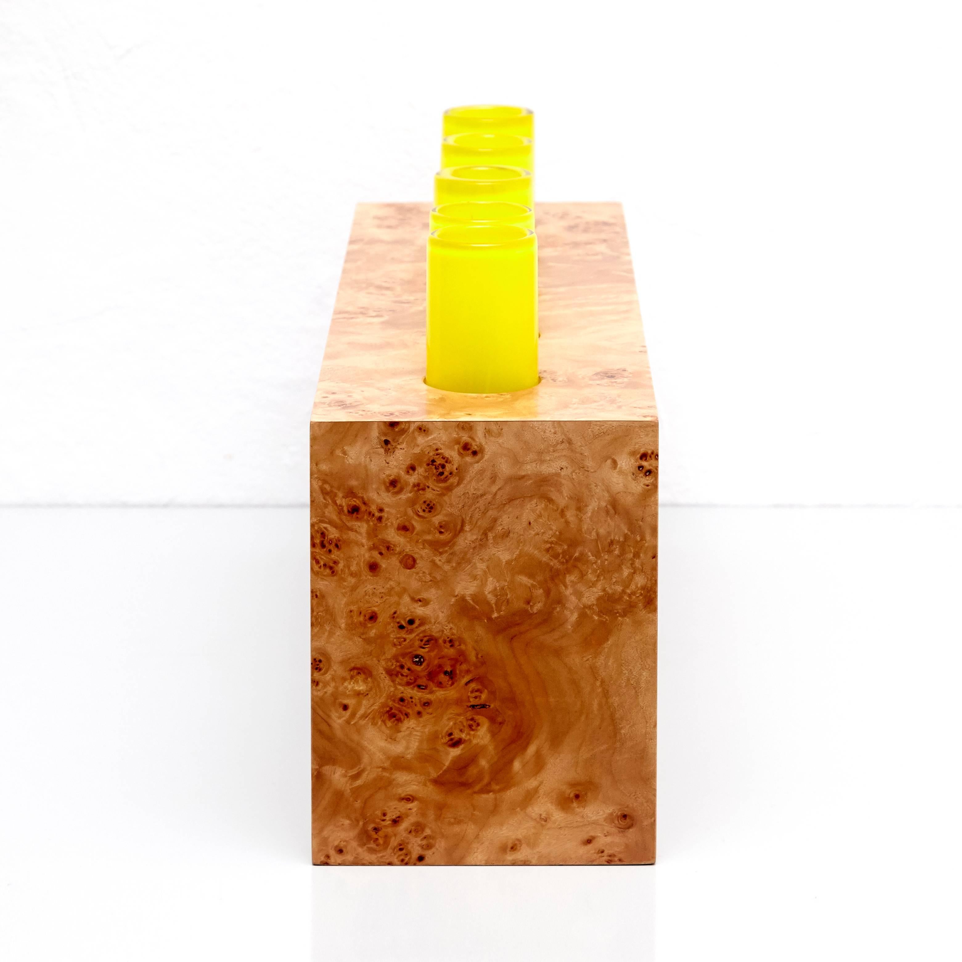 Ettore Sottsass Twenty-Seven Woods for a Chinese Artificial Flower Vase Z In Good Condition In Barcelona, Barcelona