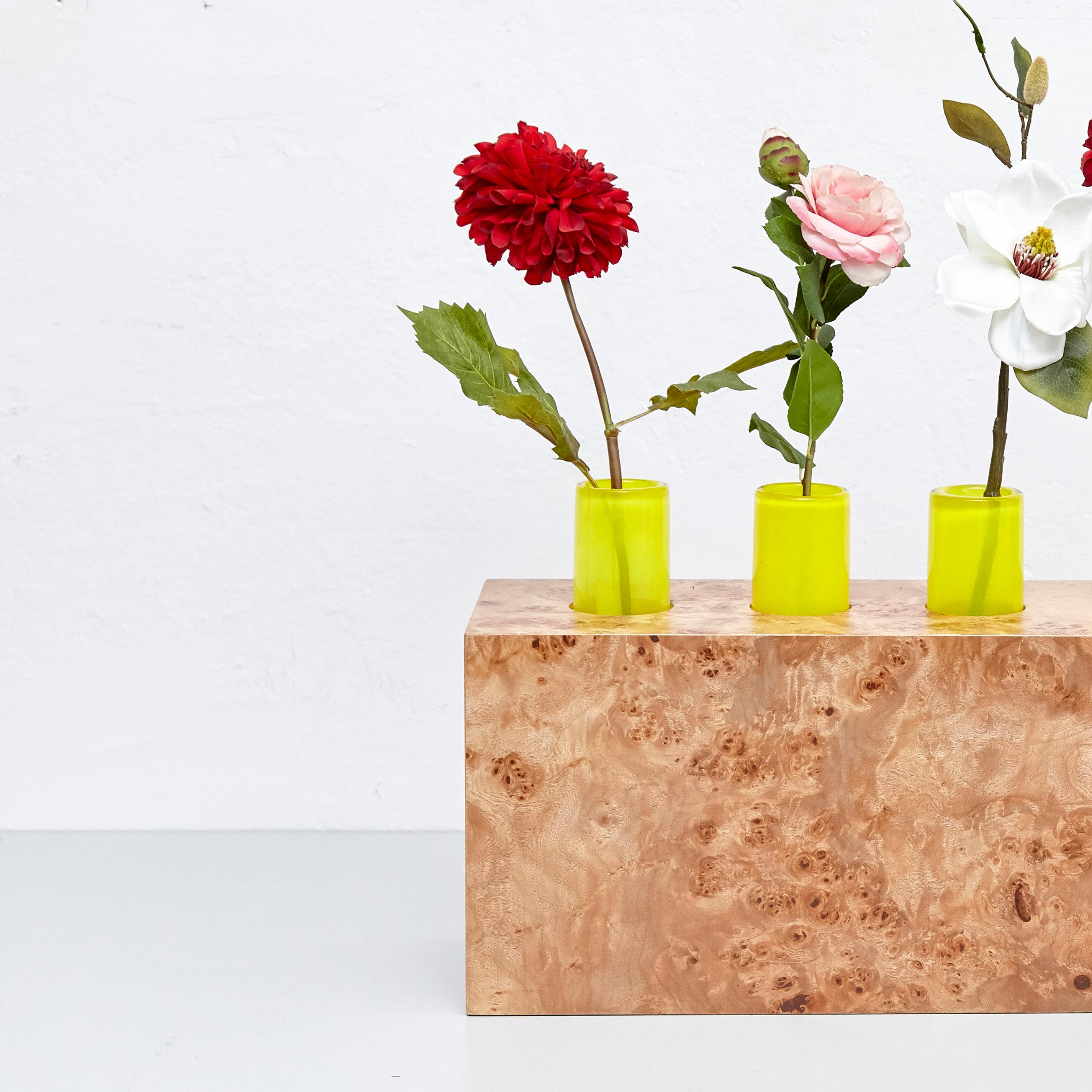 Glass Ettore Sottsass Twenty-Seven Woods for a Chinese Artificial Flower Vase Z