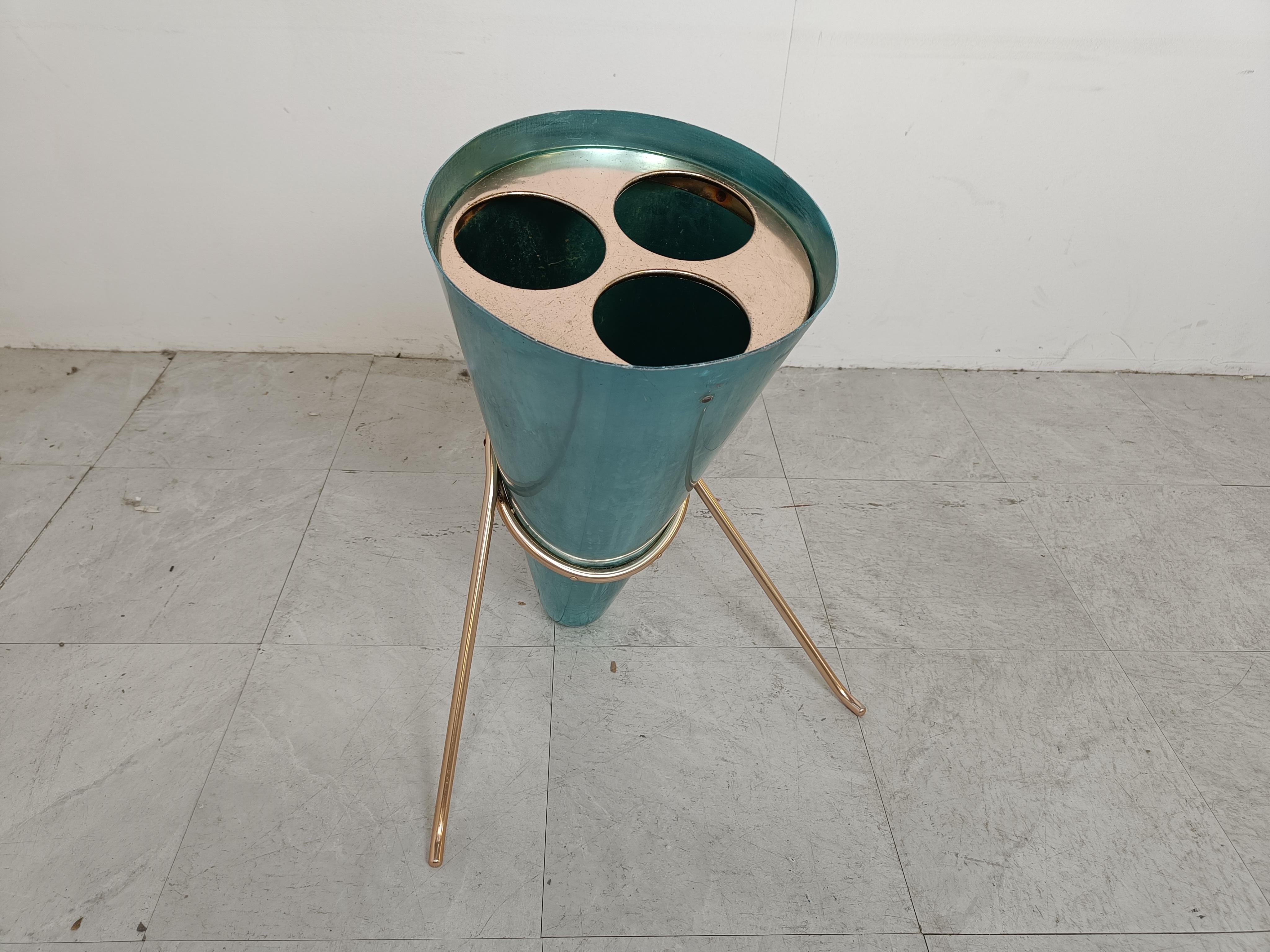Very rare mid century umbrella holder designed by Ettore Sottsass for Rinnovel Italy.

The timeless design is very attractive.

Good condition for its age with normal wear and tear.

Very decorative and collectible item.

1950s -