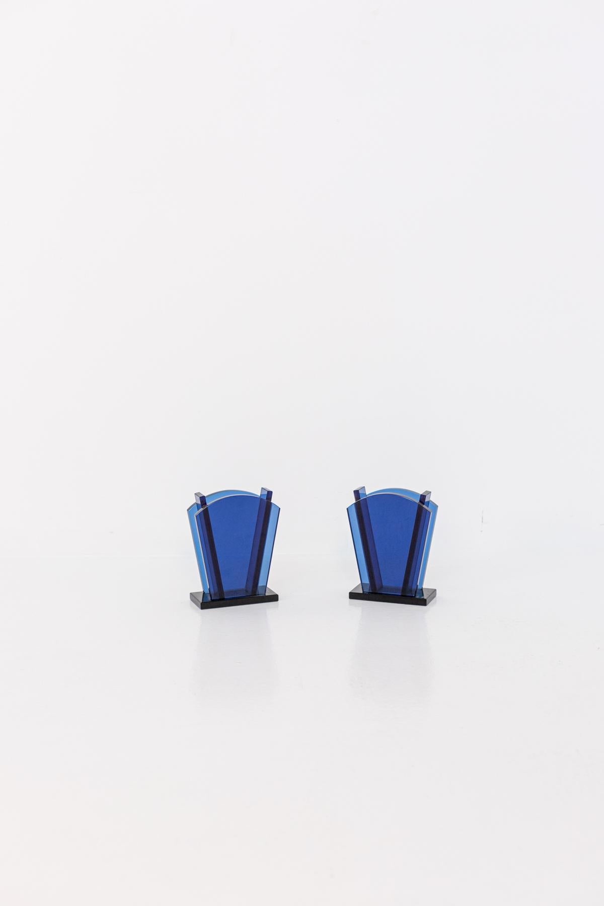 Ettore Sottsass Vase for Fontana Arte Vase in Blue Glass 4