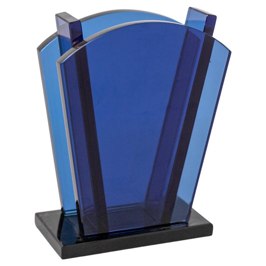 Ettore Sottsass Vase for Fontana Arte in Blue Glass