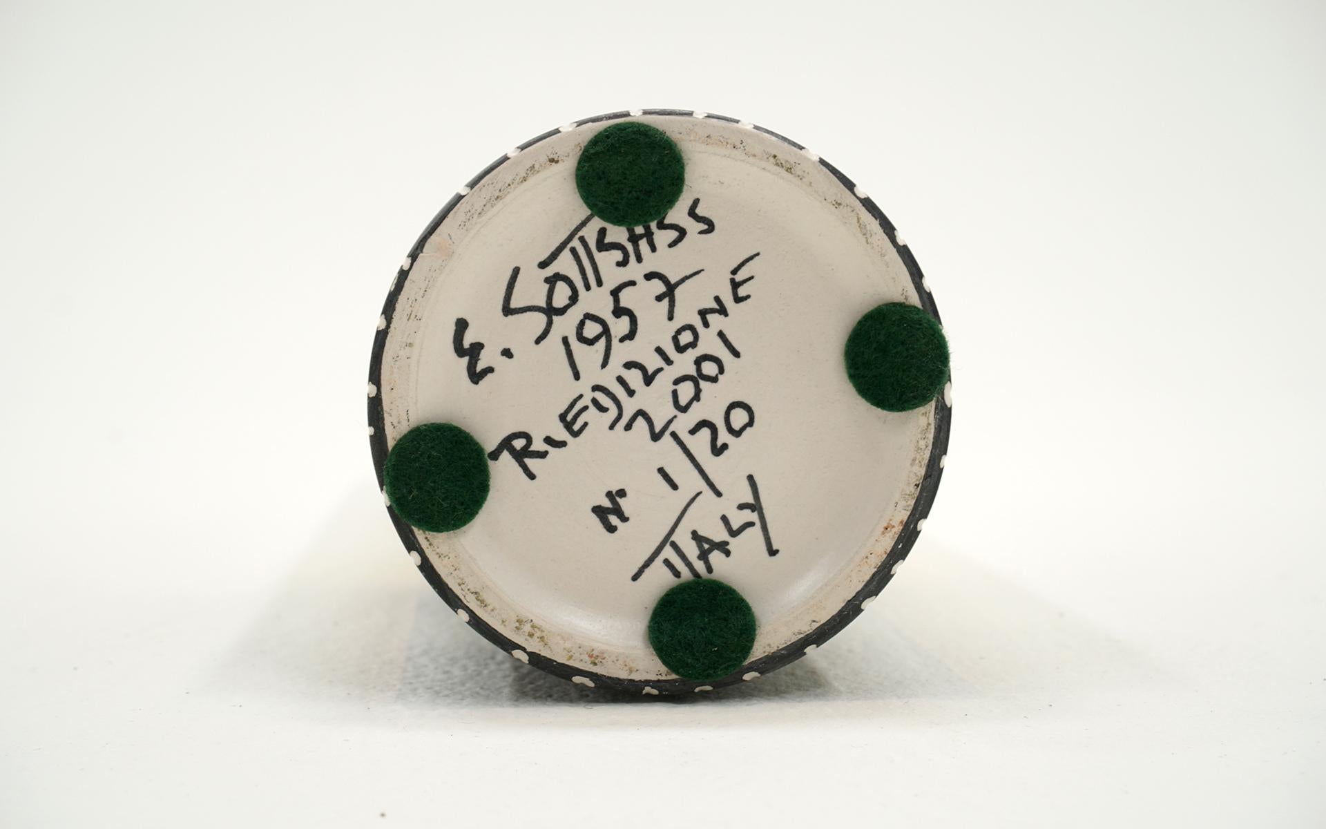 Glazed Ettore Sottsass Vase from the Rocchetti series. No. 1 of 20.  Signed For Sale
