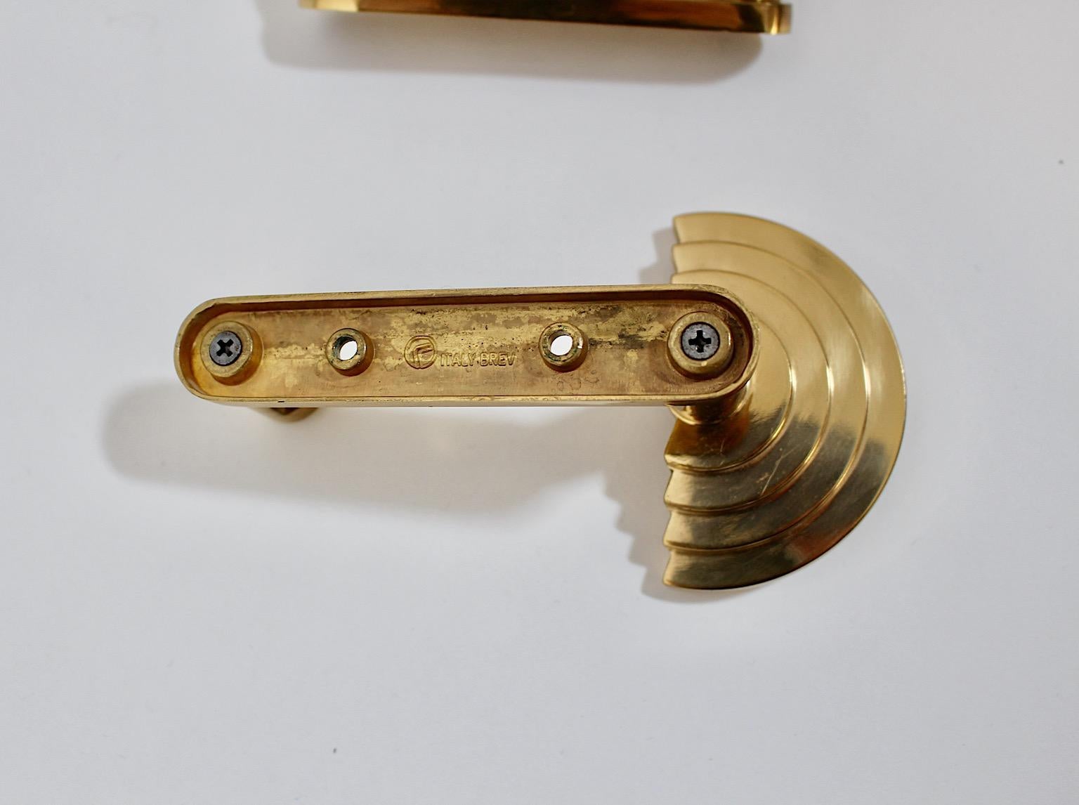 Ettore Sottsass Vintage Brass Four Wall Hooks or Coat Hooks circa 1985 Italy For Sale 3