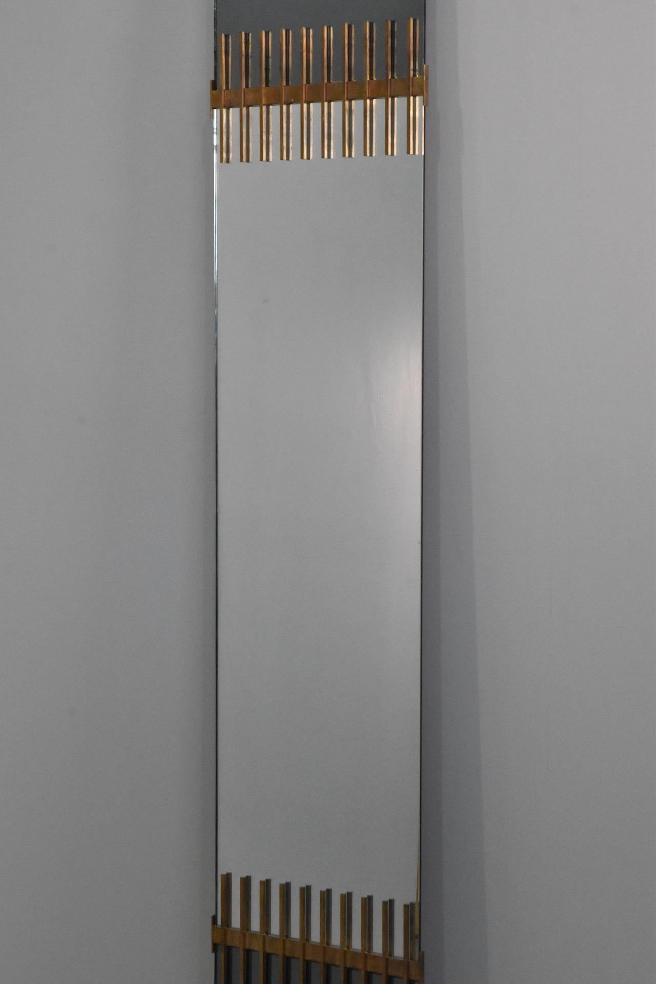 20th Century Ettore Sottsass Wall Mirror Made by Santambrogio E De Berti, circa 1950 For Sale