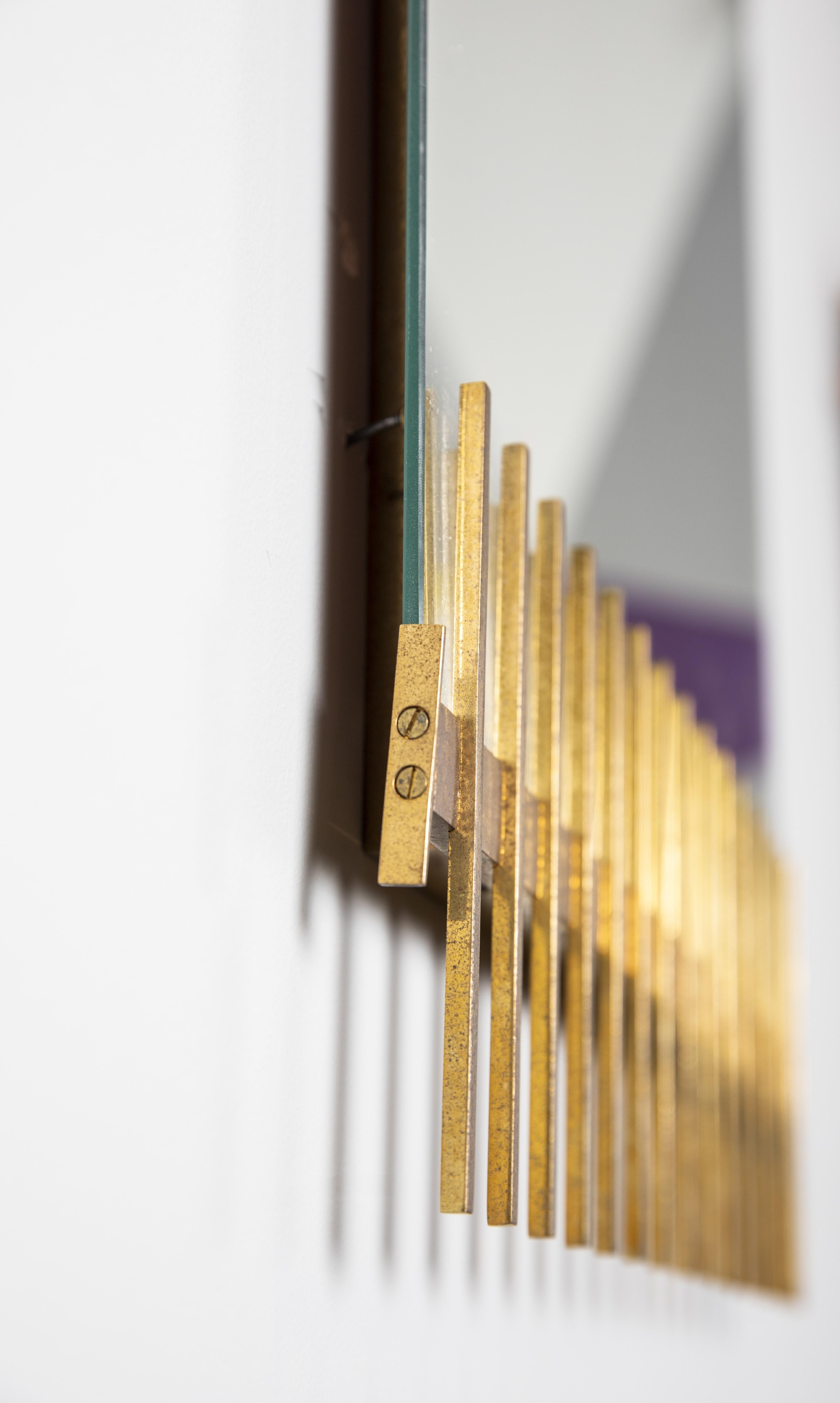 Mid-Century Modern Ettore Sottsass wall mirror production Santambrogio&De Berti For Sale