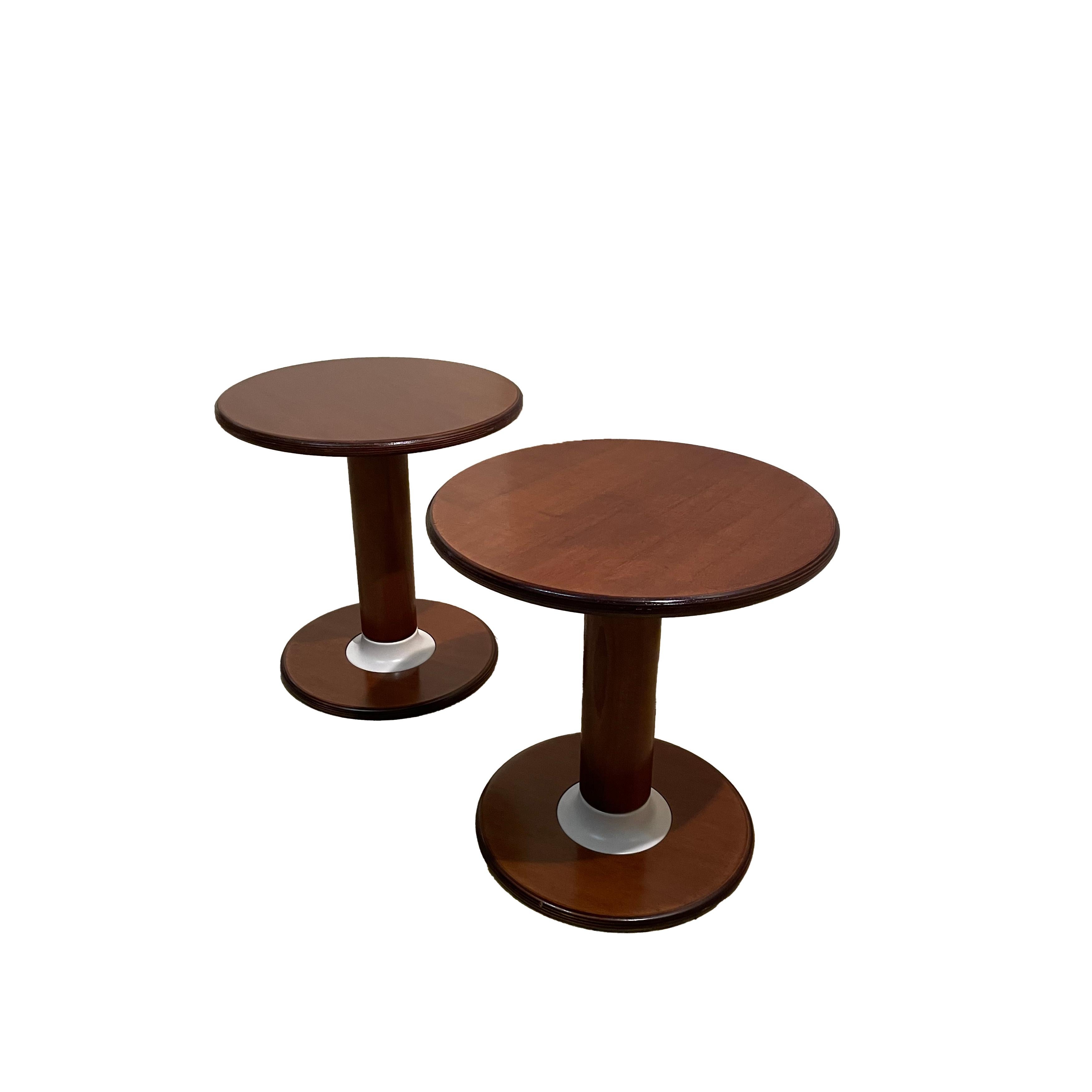 Mid-Century Modern Ettore Sottsass Walnut Rocchetto Side Table for Poltronova, 1964, Set of 2  For Sale