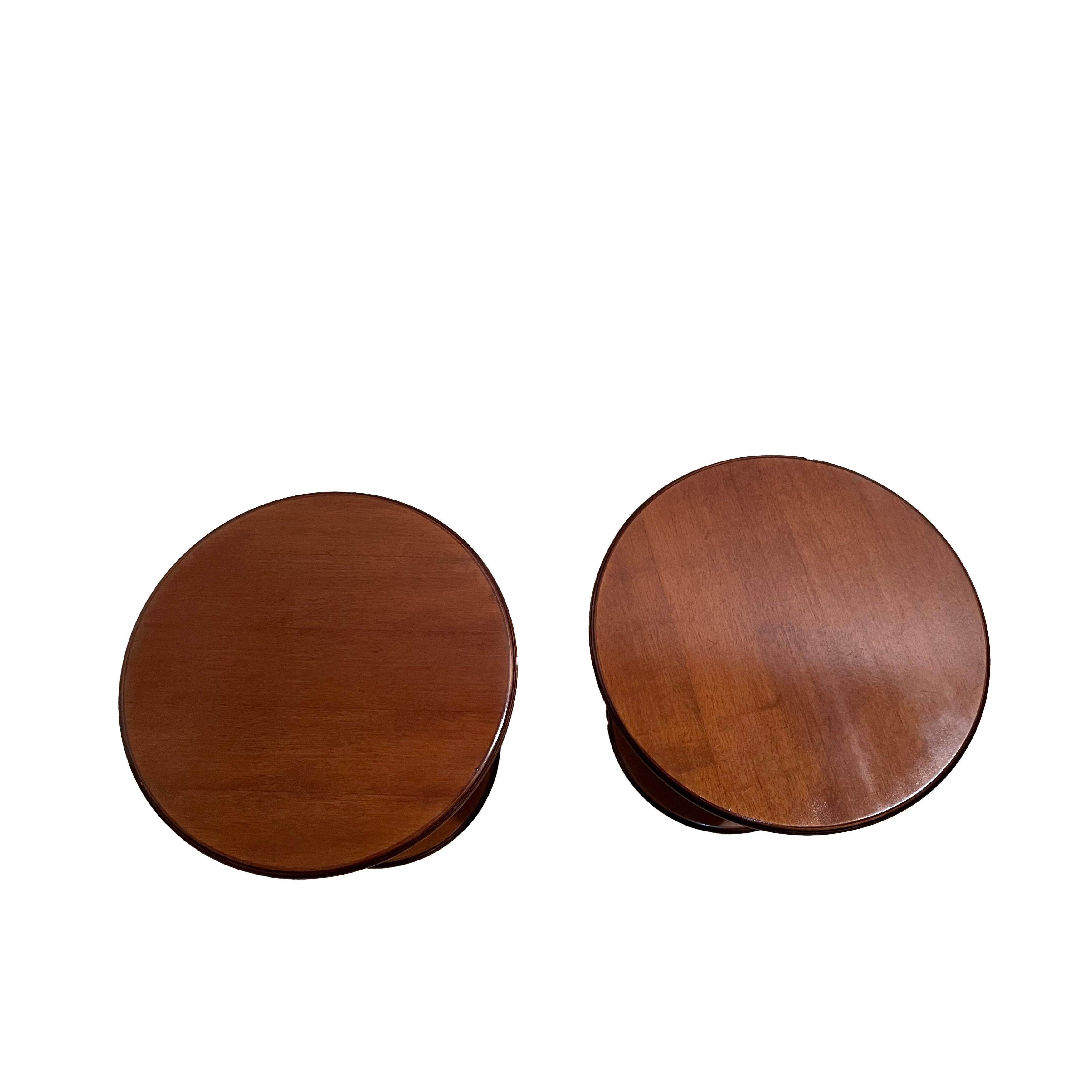Ettore Sottsass Walnut Rocchetto Side Table for Poltronova, 1964, Set of 2  In Good Condition For Sale In Vicenza, IT