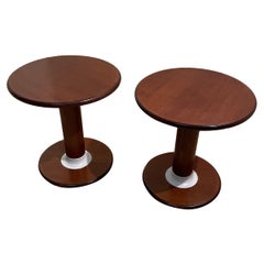 Ettore Sottsass Tavolino Rocchetto in noce per Poltronova, 1964, Set di 2