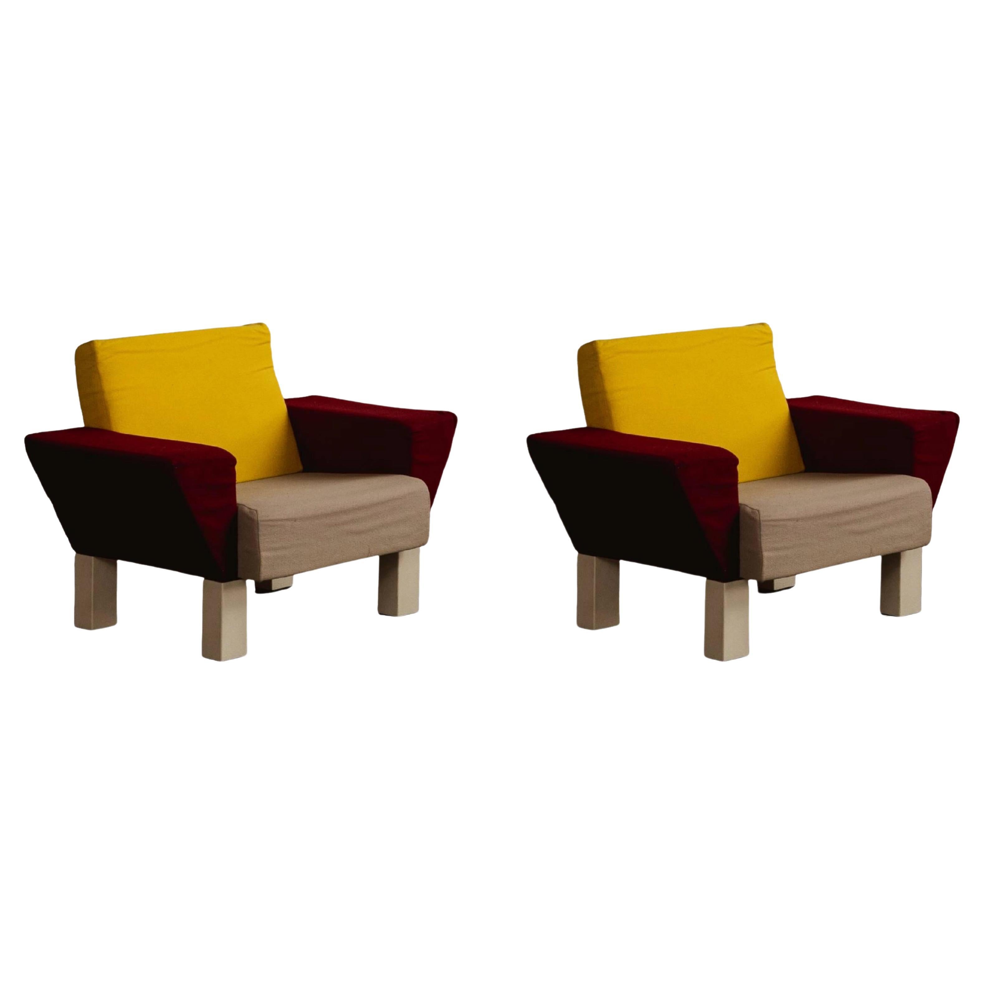 Ettore Sottsass “Westside” Armchairs for Knoll International, 1982, Set of 2