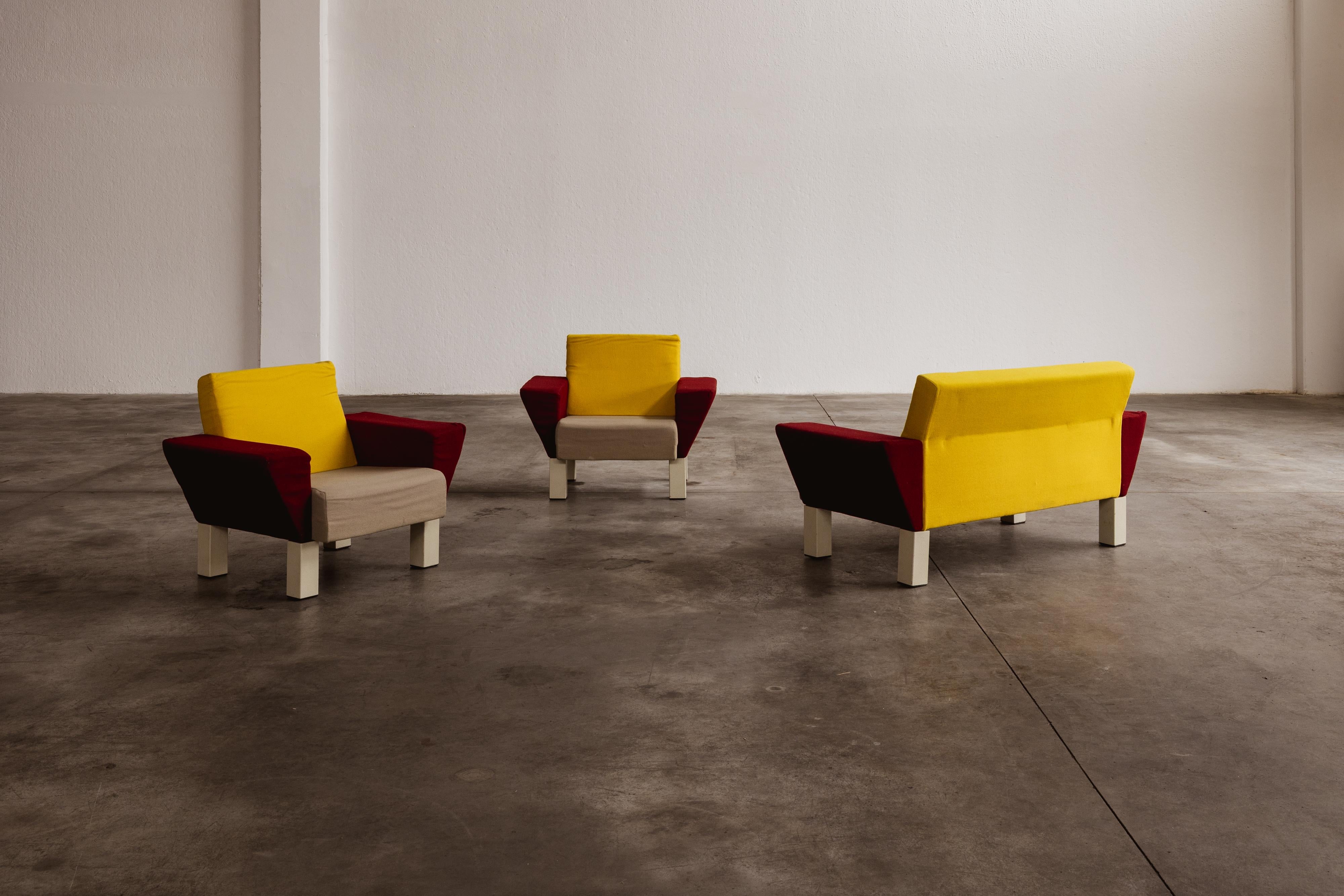 Metal Ettore Sottsass “Westside” Living Room Set for Knoll International, 1982 For Sale