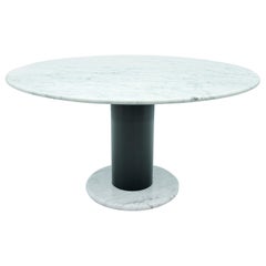 Ettore Sottsass White Marble Pedestal Dining Table, 1965