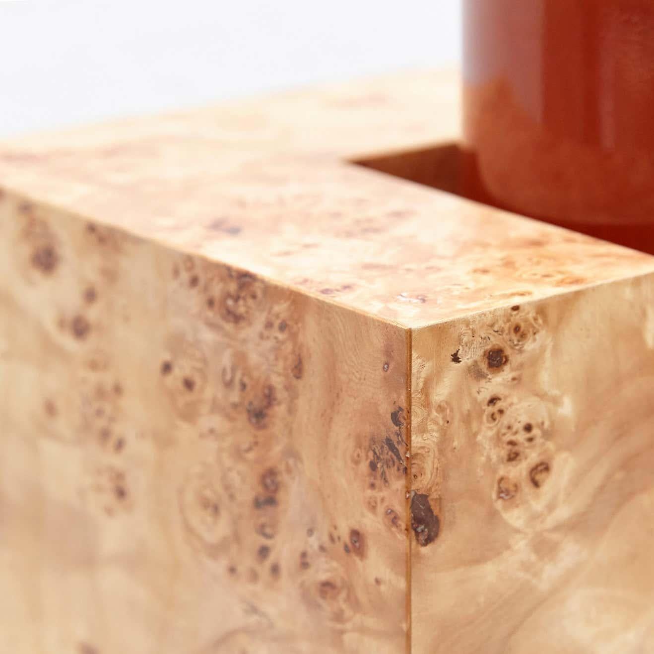 Ettore Sottsass Y Vaso in edizione limitata in Wood e vetro di Murano per fiori in vendita 3