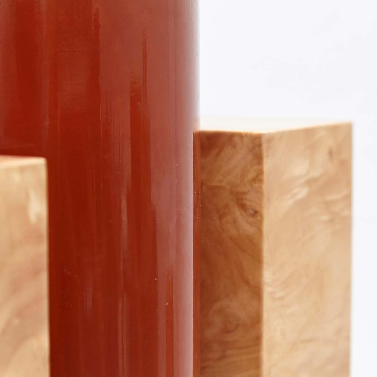 Ettore Sottsass Y Vaso in edizione limitata in Wood e vetro di Murano per fiori in vendita 5