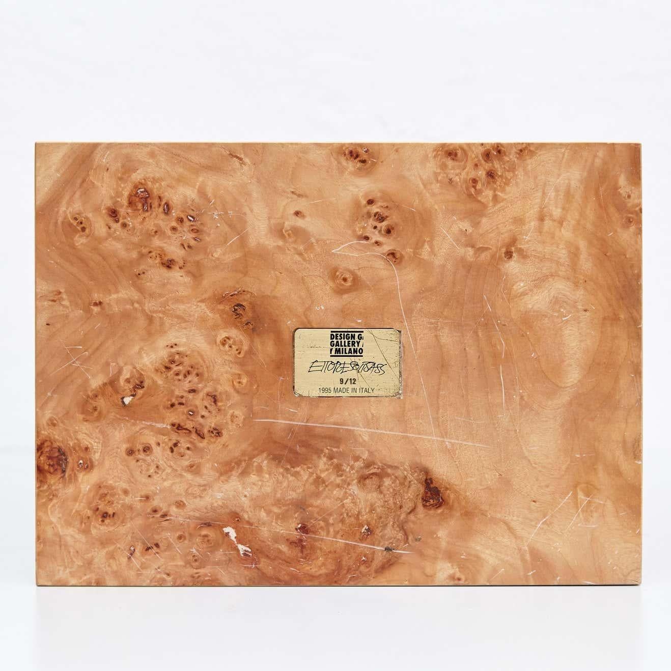 Ettore Sottsass Y Vaso in edizione limitata in Wood e vetro di Murano per fiori in vendita 10