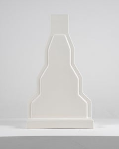 Ettore Sottsass Y23 Vase in White Enameled Ceramic Yantra Series Poltronova 70s