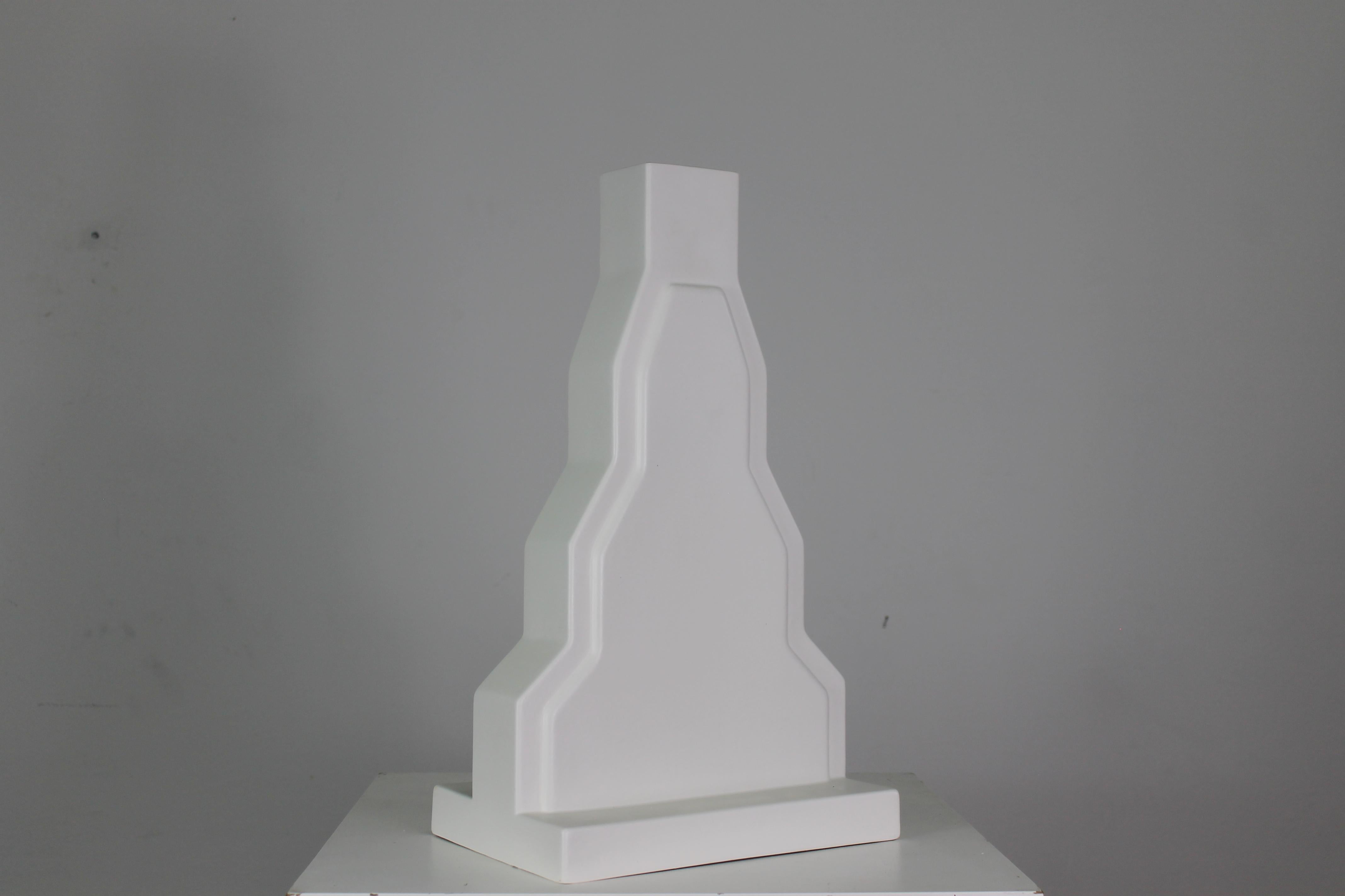 Ceramica Ettore Sottsass Y23 Vase in White Enameled Ceramic Yantra Series Poltronova 70s in vendita