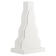 Ettore Sottsass Y23 Vase in White Enameled Ceramic Yantra Series Poltronova 70s
