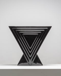 Ettore Sottsass Y29 Vase in Black Enameled Ceramic Yantra Series Poltronova 70s