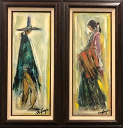 Navajo Bride and Groom-Individually Framed Diptych. 
