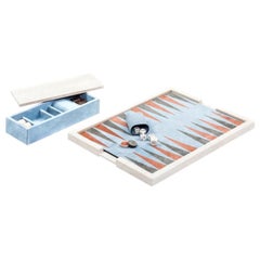 Tavola da Backgammon in marmo Ettore Travertino