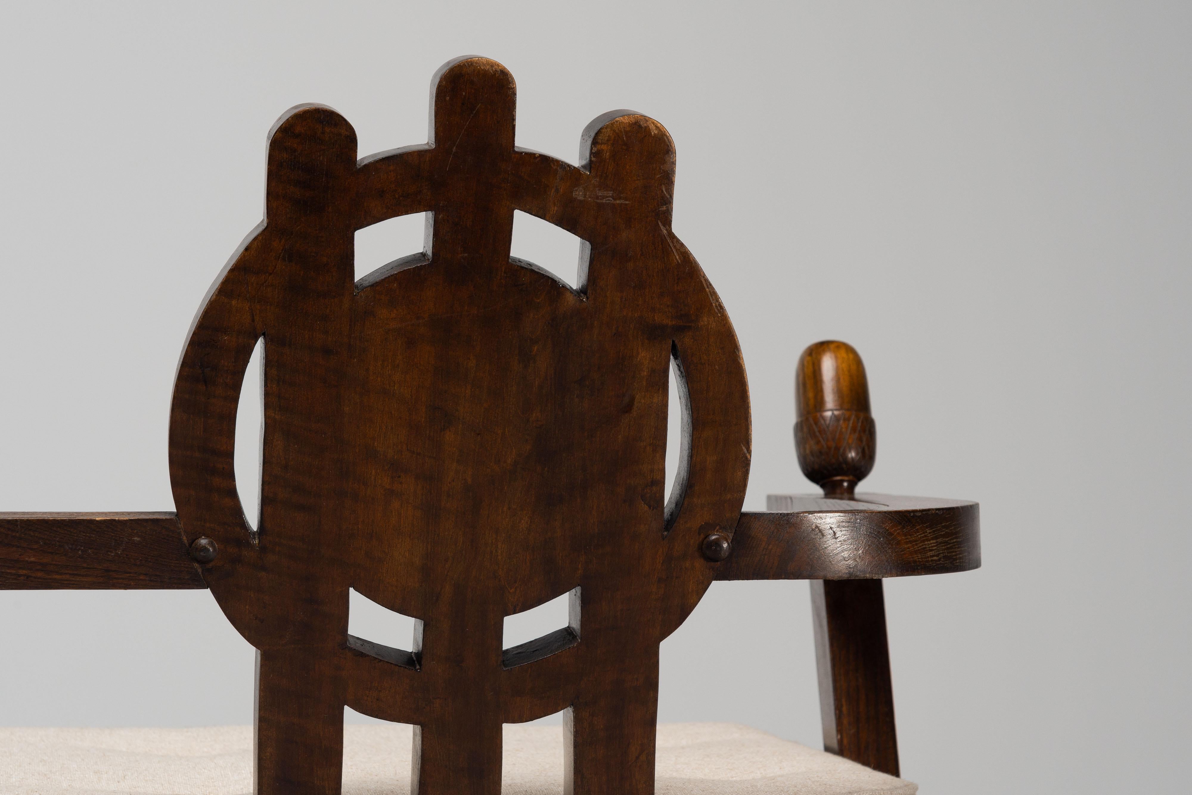 Sofá de salón Ettore Zaccari de madera ebonizada Italia años 30 en venta 6
