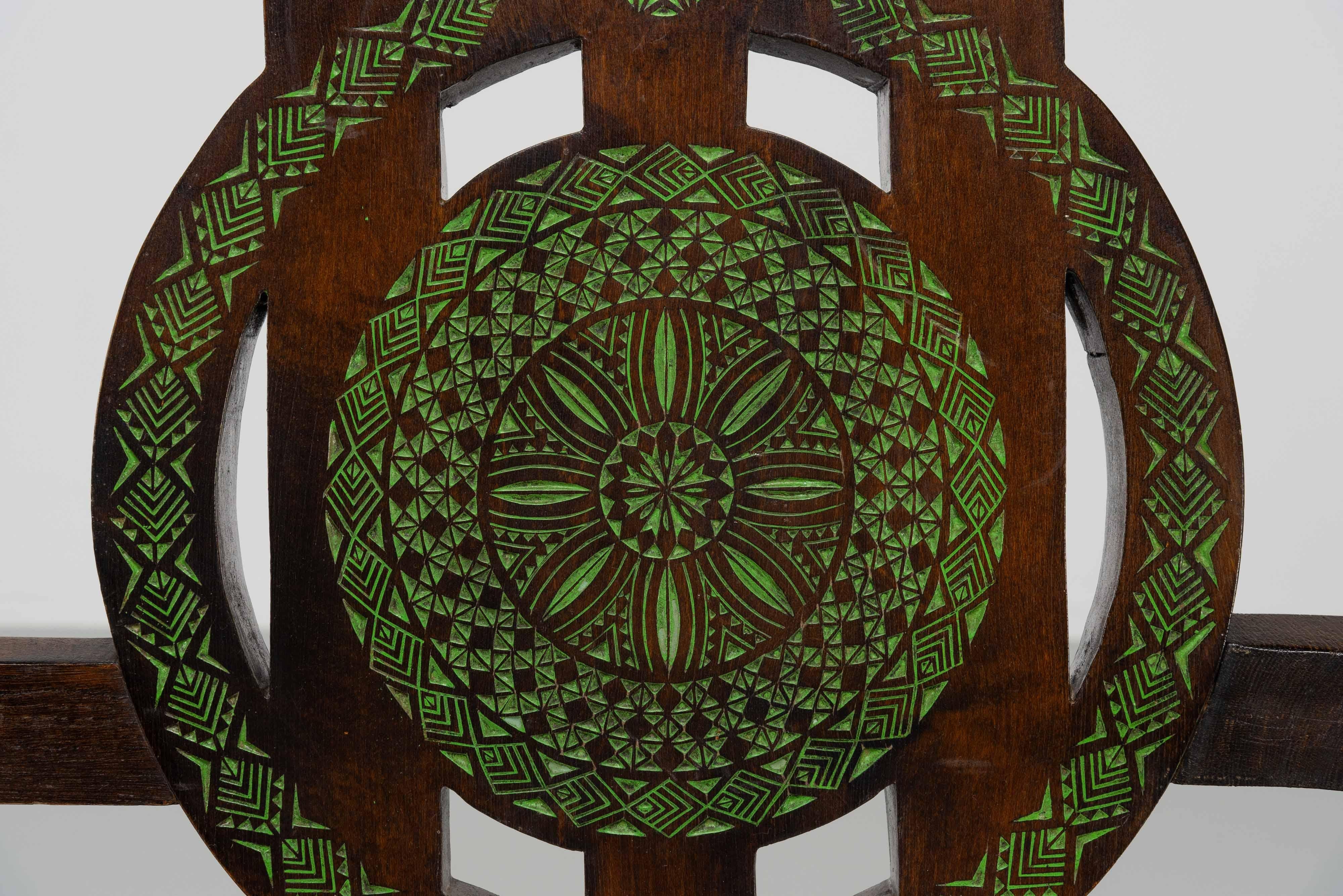 Sofá de salón Ettore Zaccari de madera ebonizada Italia años 30 Italiano en venta