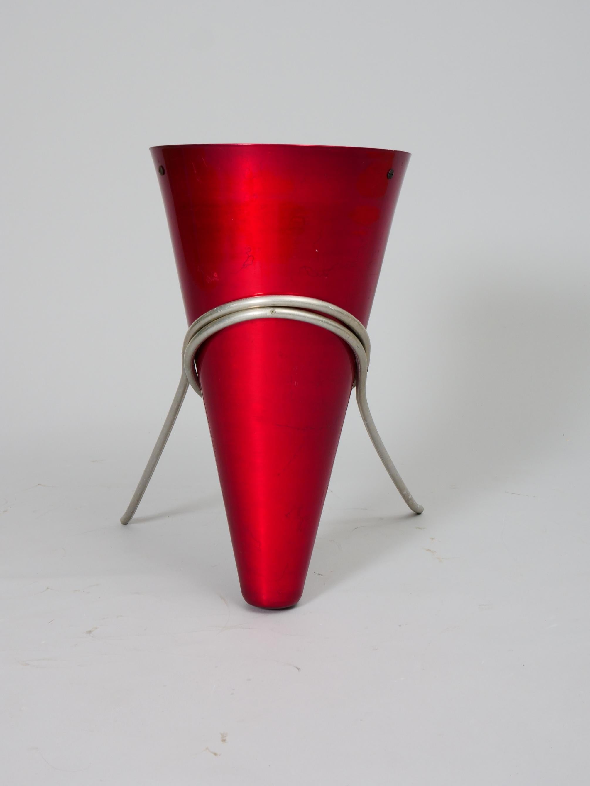 Anodized Ettore Sottsass umbrella stand for Rinnovel. Italy c1955 For Sale