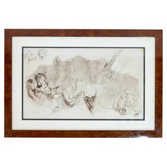 Etudes d'Animaux Sauvages, Etching and Drypoint by Odette Denis