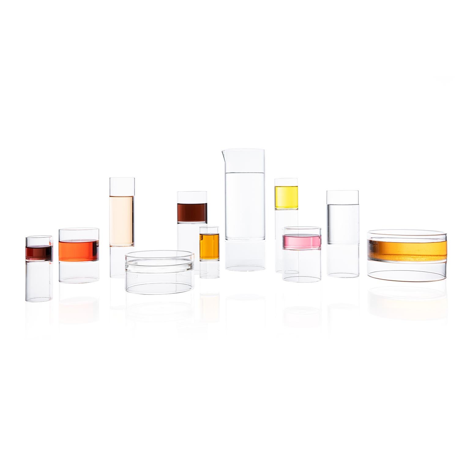 Hand-Crafted EU Clients Contemporary Minimal Carafe & 6 Water Wine Czech Glass Set in Stock