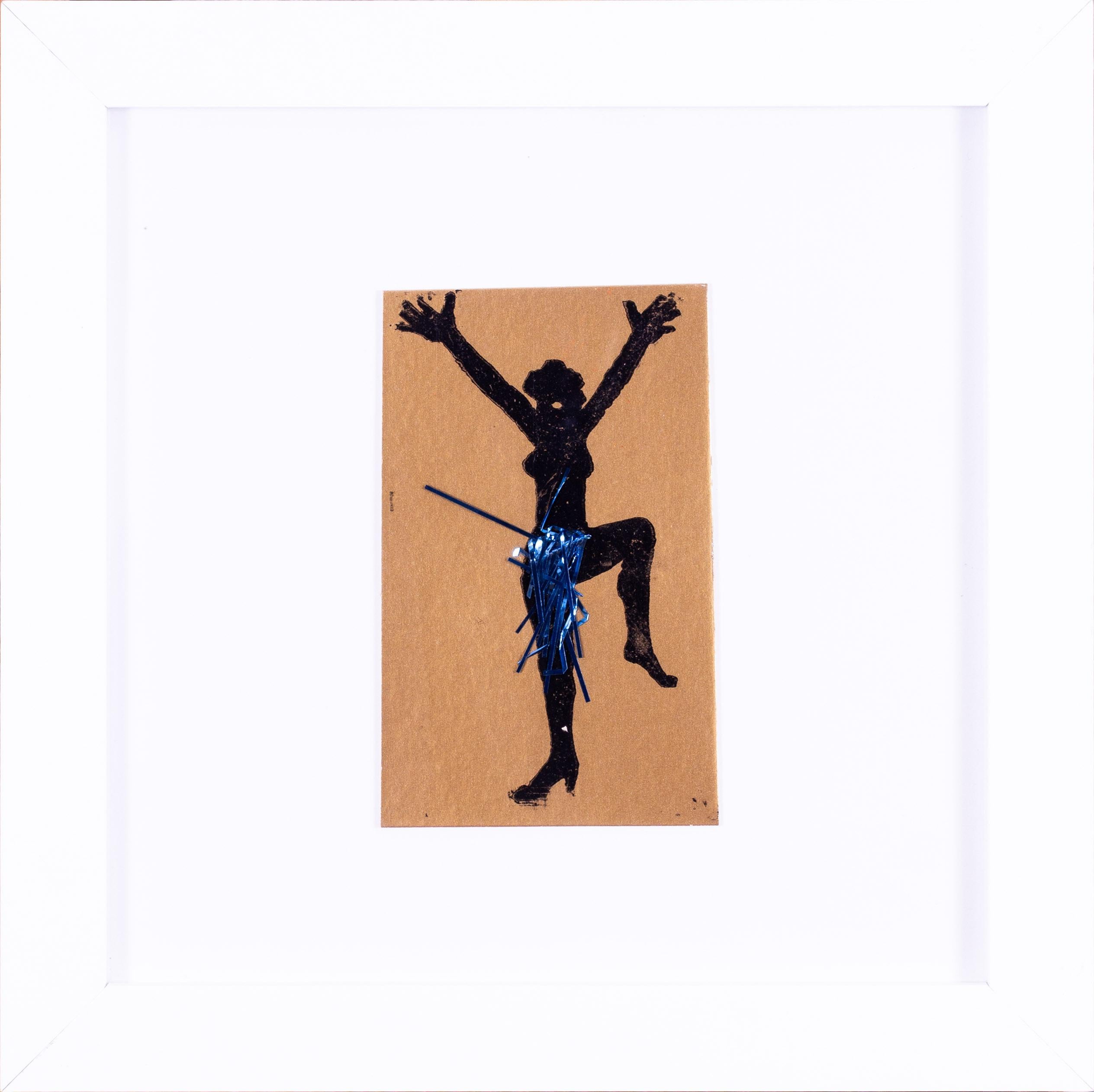 Euan Uglow, 1983 'Dancing girl' design for a card, mixed media, signed on revers