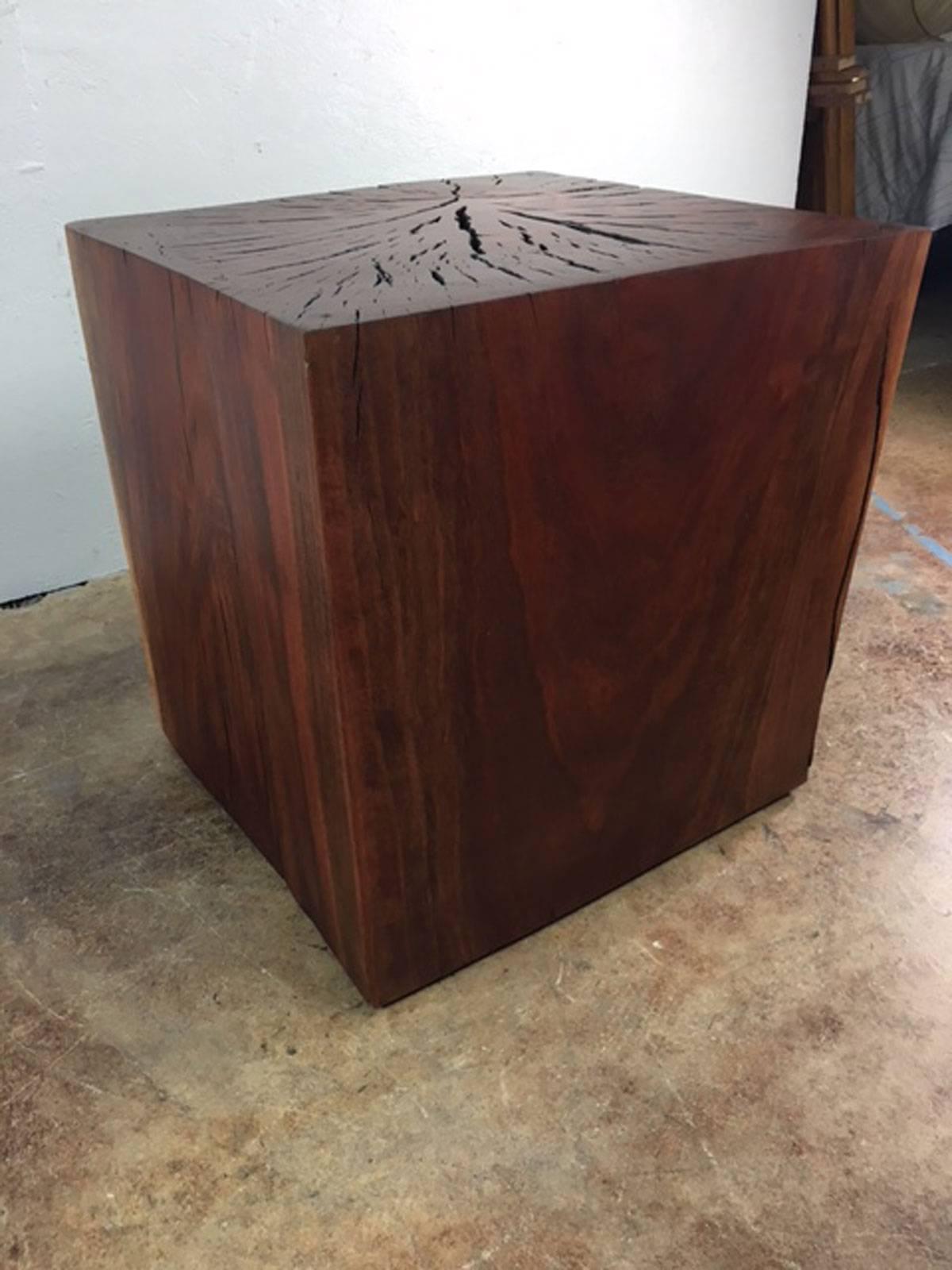 Scandinavian Modern Eucalyptus End Table or Art Display Pedestal For Sale