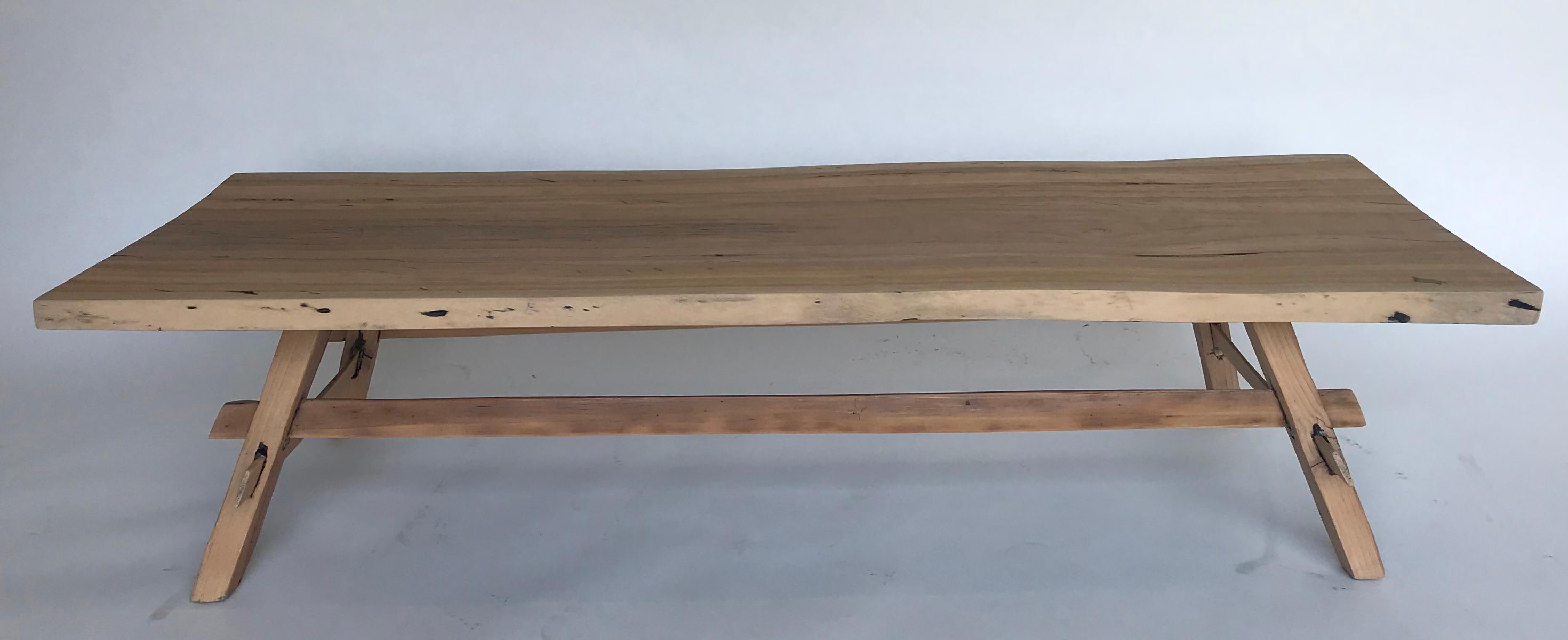 Rustic Eucalyptus Wood Coffee Table