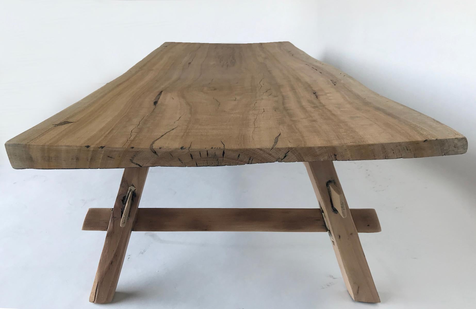 Eucalyptus Wood Coffee Table In Good Condition In Los Angeles, CA