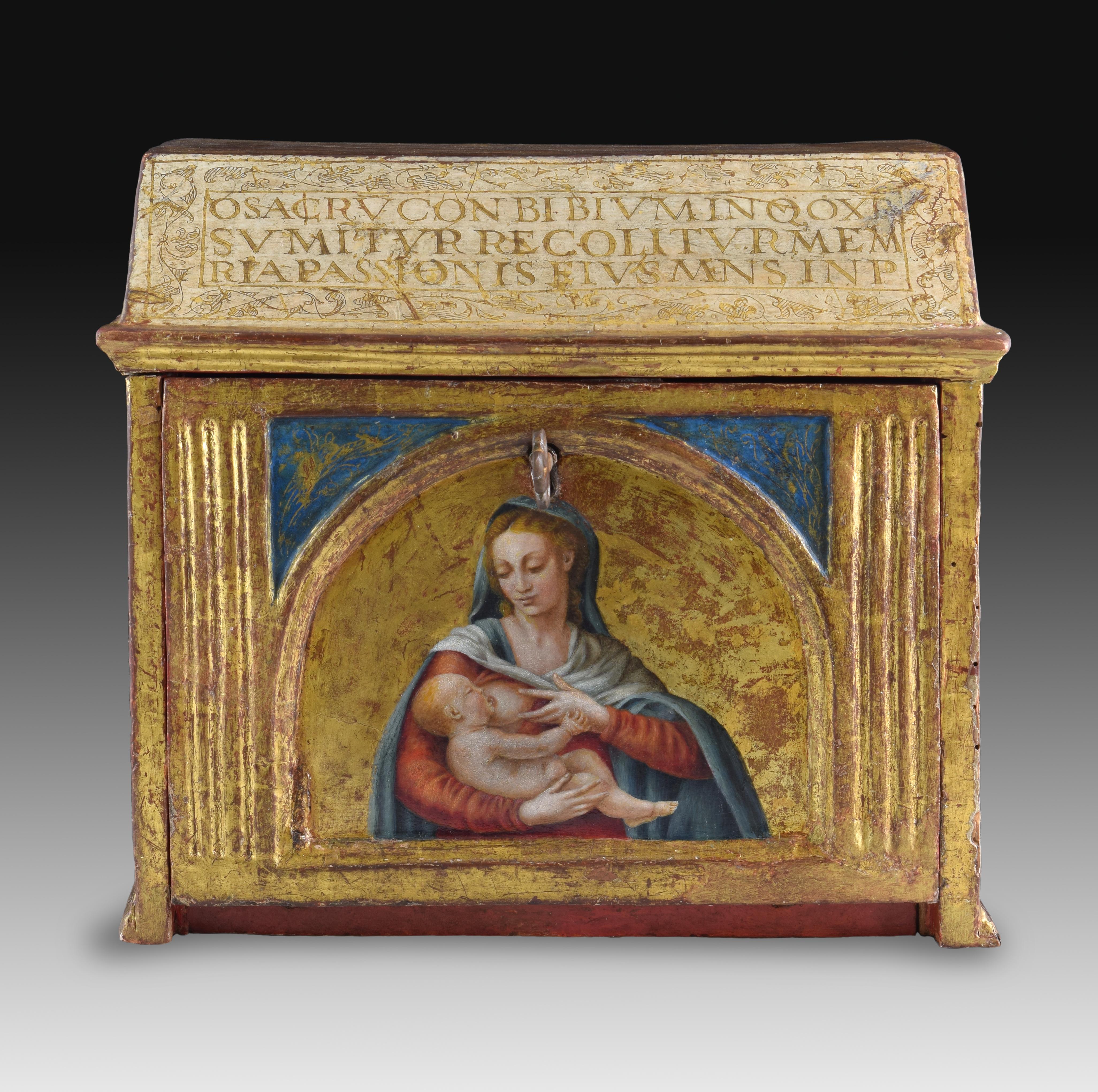 Eucharistic Chest, Carved and Polychrome Wood, Spain, 16th Century 4