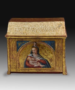 Eucharistic Chest, Carved and Polychrome Wood, Spain, 16th Century