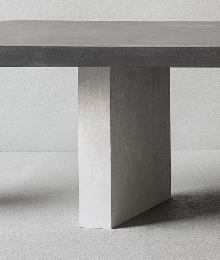 Modern 21st Century Euclide Concrete Dining Table 100% handmade in Italy For Sale