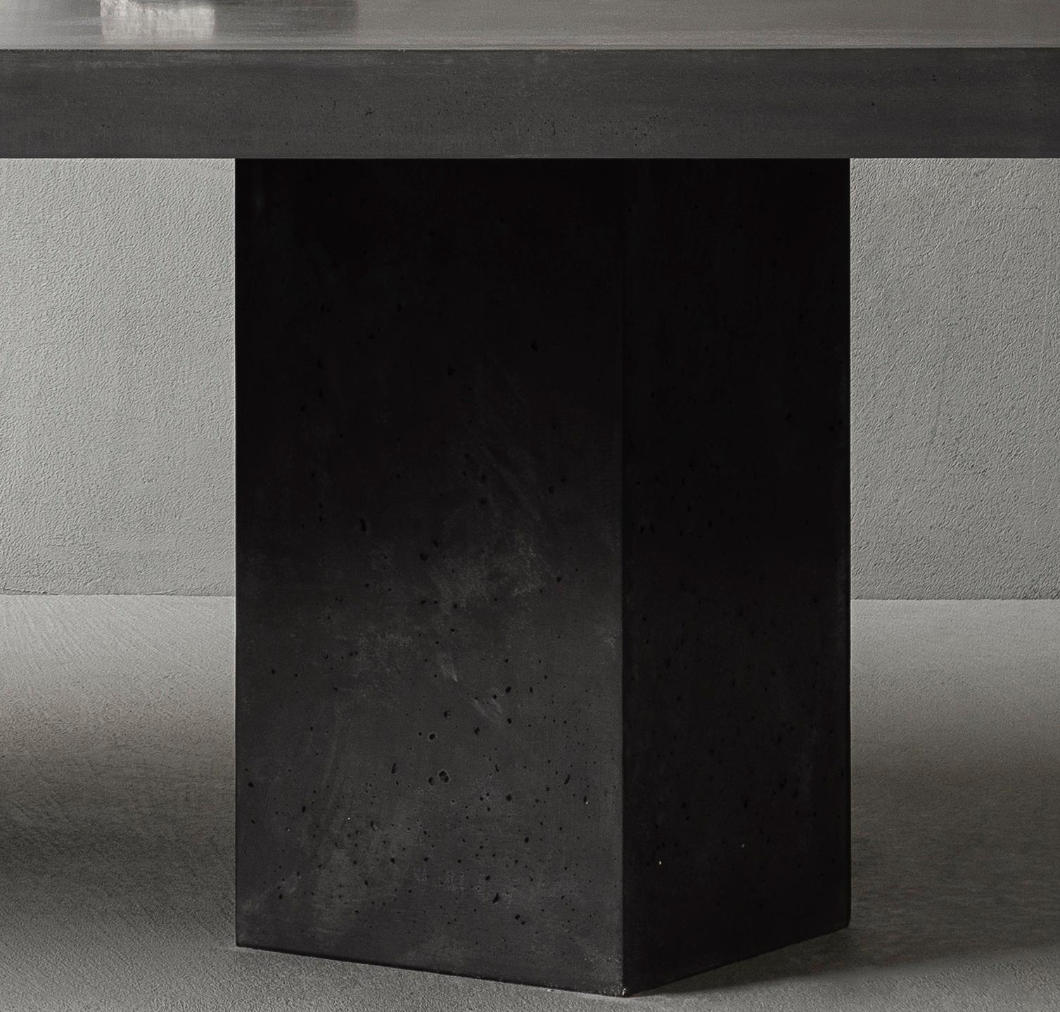 large concrete dining table