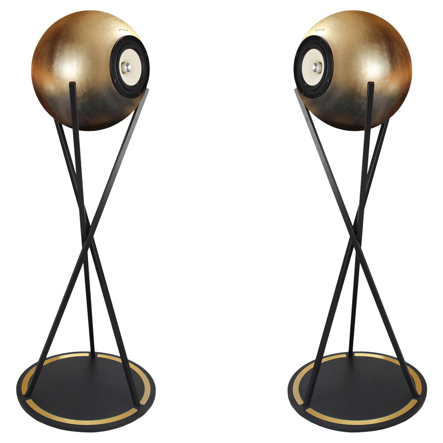 Euclidia High, Full Range Speakers 24 Gold Black For Sale