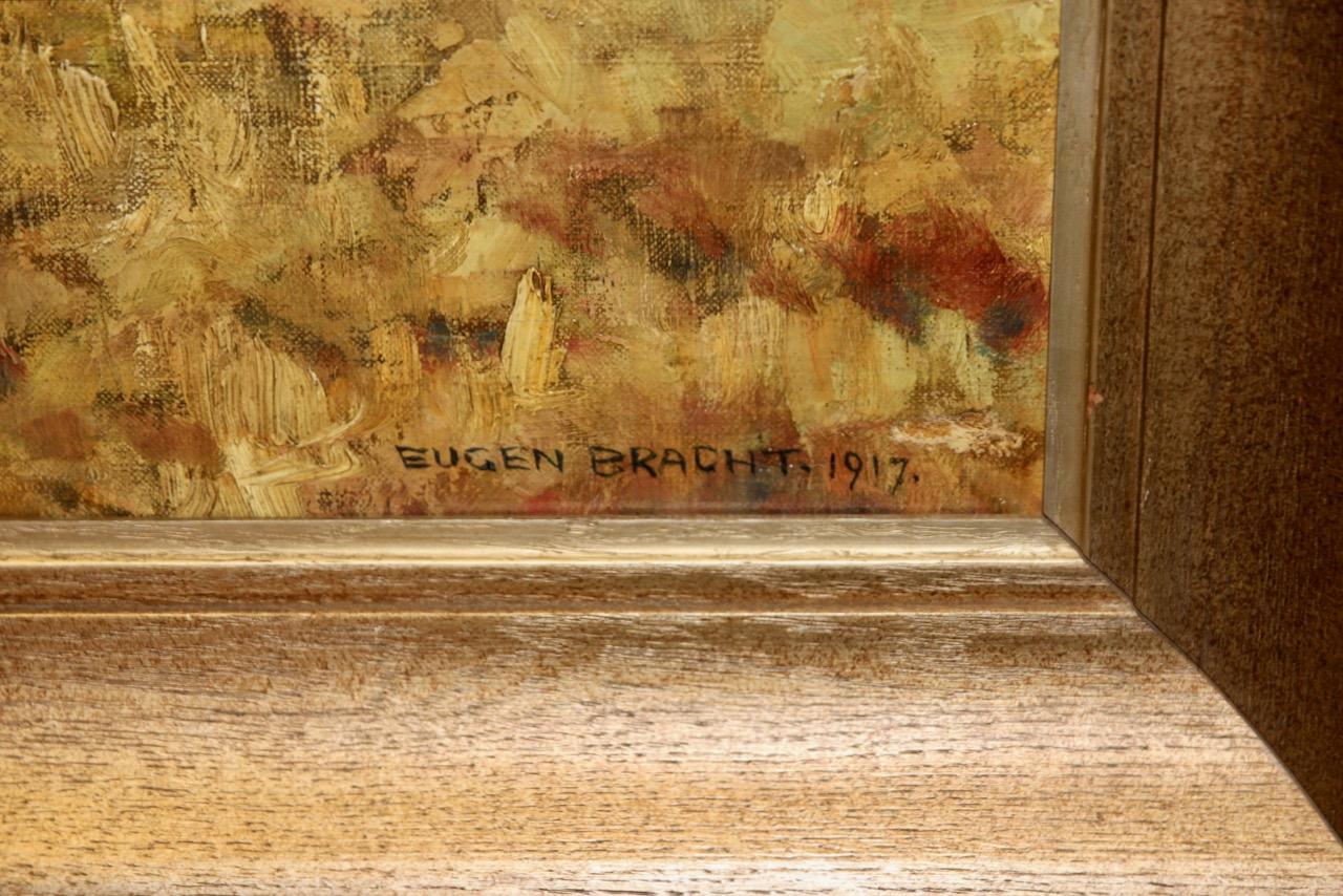 Eugen Felix Prosper Bracht, 1917, Ernte mit einem Heuwagen und einem Ochsengespann.

Großes und dekoratives Gemälde des weltberühmten Künstlers Eugen Bracht.
Aus einer Privatsammlung. Das Gemälde wird zum ersten Mal auf dem Kunstmarkt