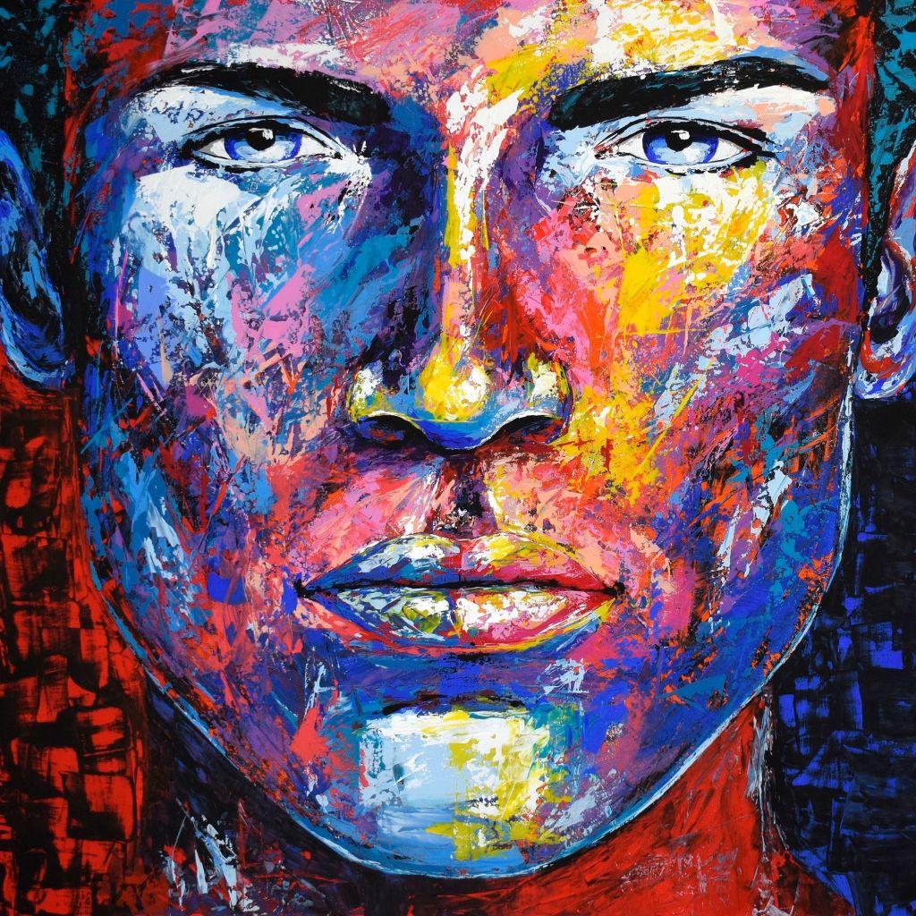 Original Abstract Portrait Acrylic Painting