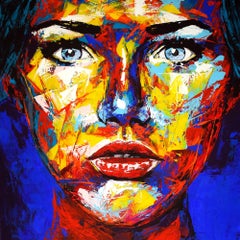 Original 114 face portrait, Painting, Acrylic on Canvas