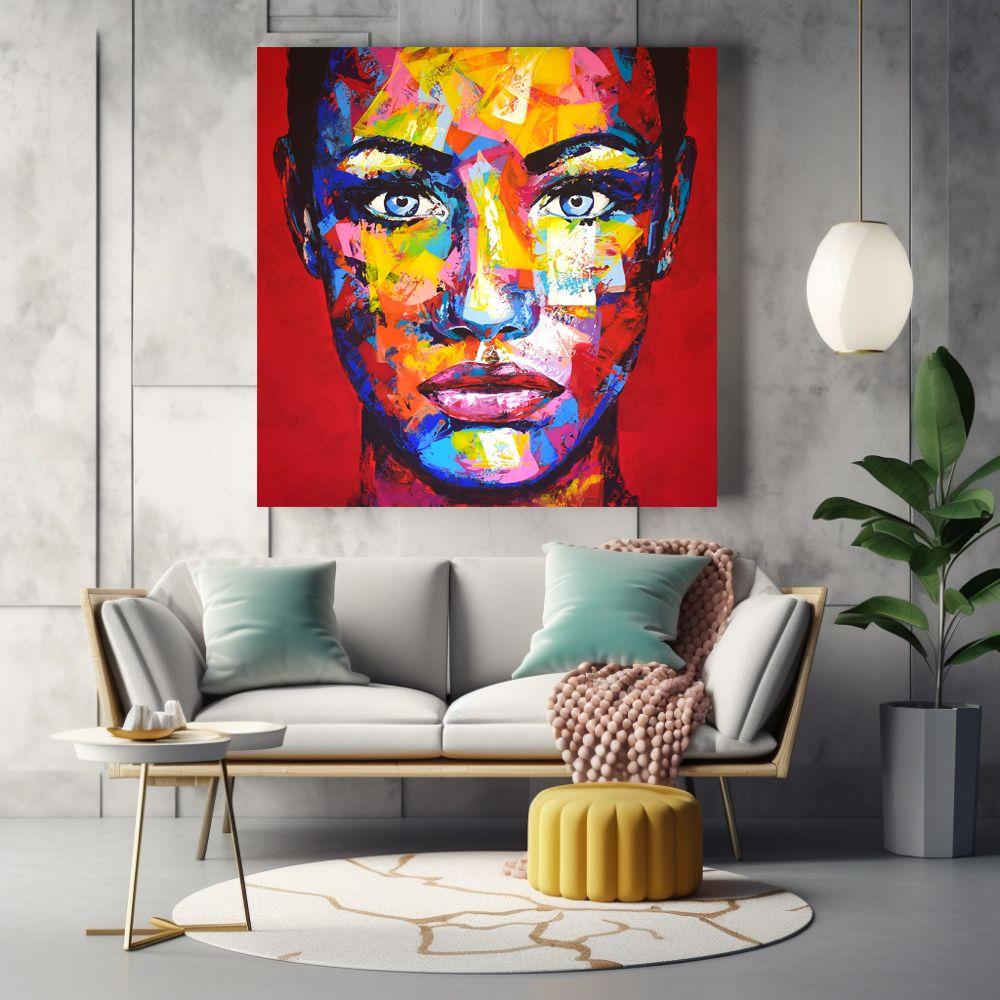 Retrato original de 119 caras, Pintura, Acrílico sobre lienzo en venta 1
