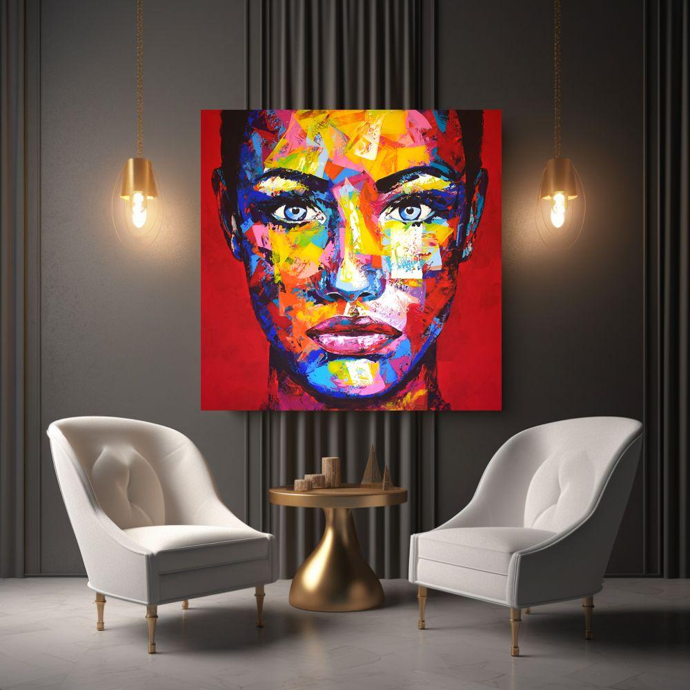 Retrato original de 119 caras, Pintura, Acrílico sobre lienzo en venta 2