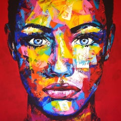 Original 119 face portrait, Painting, Acrylic on Canvas